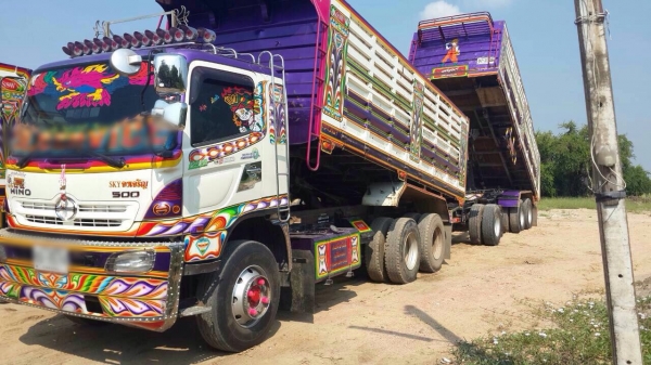 ขายรถพ่วงสิบล้อดัมพ์ Hino เครื่อง 344 แรง ปี 54 มี 2 พ่วง เบรคน้ำมัน กระบะอู่ศรีสวัสด์