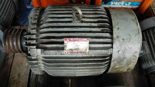 ===== Sold Out!! ======  มอเตอร์ Mitsubishi 25 HP. 1450 RPM. 380V. สภาพสวย เดิมๆ วิ่งเงียบ พร้อมใช้งาน