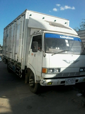 ขายรถบรรทุกหกล้อตู้แห้ง HINO KM779 เครื่อง 117 แรง ปี 33 ตู้แห้ง 10 บานยาว 5.80 เมตร