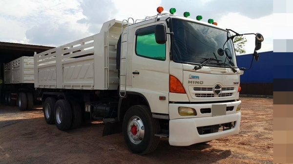 ขายสิบล้อ HINO FM1A 344  พ่วงแม่ลูกดั้มสามมิตร รถสวยพร้อมใช้งาน
