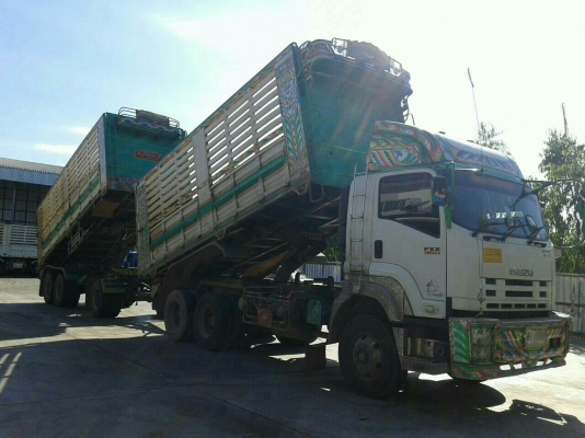 ขายรถพ่วง 22 ล้อ แม่.ลูก กระบะเหล็กคอกเกษตรดั้ม ISUZU 360 แม่ปี.56 ลูกปี.55 รถพร้อมใช้ ราคา.2700000 ต่อรอง สนใจรีบจองด่วน