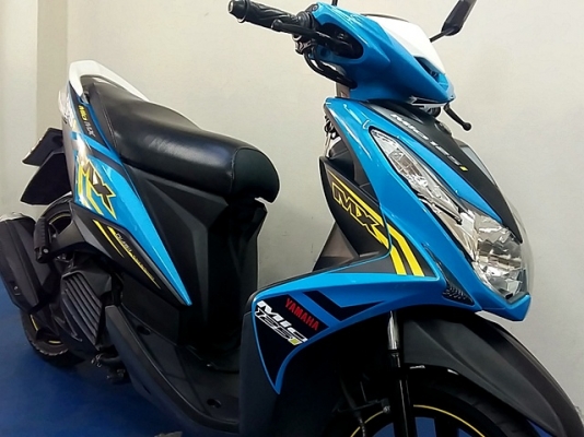 mio125 i MX สีฟ้าดำ ตัวท๊อป ล้อแมกซ์ รถเดือน พฤศจิกายน ปี 57 ไมล์ 5 พันโล ฟรีโอน 30900