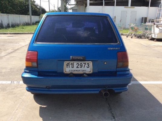 ขายรถtoyota starlet EP71 turbo ตัวเทอร์โบแท้ ปี87 เครื่อง 4Eหัวฉีดเทอร์โบ เกียร์ธรรมดา เพาเวอร์ จูนe85 เบาะหนังสวยแอร์หนาวเกจ์วัดsard ทามเมอร์เบาะหลังพับได้ ตัวถังเดิมๆไม่มีชนชุดแต่งเทอร์โบแท้ แม็ก15"ยางดี เครื่องแน่นแรงๆขับมัน ช่วงล่างดี รถพร้อมใช้