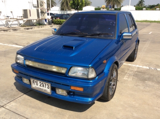 ขายรถtoyota starlet EP71 turbo ตัวเทอร์โบแท้ ปี87 เครื่อง 4Eหัวฉีดเทอร์โบ เกียร์ธรรมดา เพาเวอร์ จูนe85 เบาะหนังสวยแอร์หนาวเกจ์วัดsard ทามเมอร์เบาะหลังพับได้ ตัวถังเดิมๆไม่มีชนชุดแต่งเทอร์โบแท้ แม็ก15"ยางดี เครื่องแน่นแรงๆขับมัน ช่วงล่างดี รถพร้อมใช้