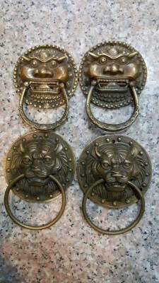 ขายมือจับทองเหลืองงานเก่าจีนสวยคลาสลิก1คู่