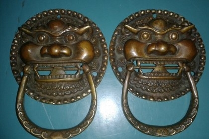 ขายมือจับทองเหลืองงานเก่าจีนสวยคลาสลิก1คู่