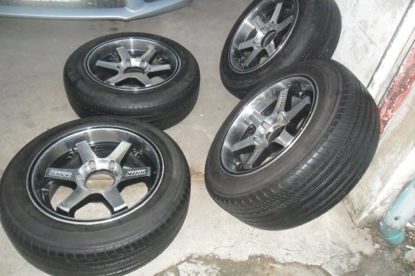 ล้อแม้ก17นิ้ว6รู 8" TE37 พร้อมยาง สวยๆ 4 ล้อ ราคา 10700 บาท