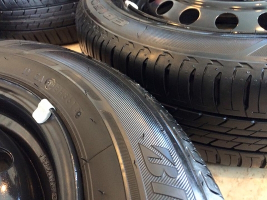 ล้อ15กระทะ+ยาง(#ถอดป้ายแดง*ดอกเพียบๆ ขนแก้มยางยังอยู่ ขาย3,900.฿) ขอบ15"4รู100+ยาง185/60/15 บริสโตน ใส่mitsuก็ได้