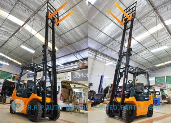 ขายรถโฟล์คลิฟท์มือสอง TOYOTA รุ่น7FD15-14165 ราคา xxx,xxx บาท นำเข้าจากประเทศญี่ปุ่น 100\% ไม่เคยใช้งานในไทย