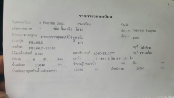 รถฮีโน่ 10 ล้อดั้ม 344 แรงม้า. ปี 53.  ( รถวิ่ง 22x,xxx กว่า กม. )      สนใจติดต่อ  081 - 6079515