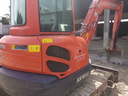 ขายรถแบคโฮ KUBOTA KX1613 ขนาด 5 ตัน เอกสารเล่มทะเบียน มีหัวคีปไม้พร้อมบุ้งกี๋ ไมล์ 5000 ชม.ราคา 750000