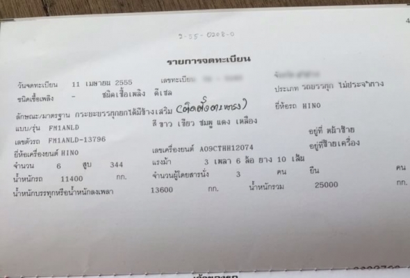 ขายรถพ่วง Hino เครื่อง 344 แรง ปี 55 เบรคแห้ง กระบะดัมพ์แม่ลูกอู่ซีทีทรัค ลูก 3 เพลาแท้