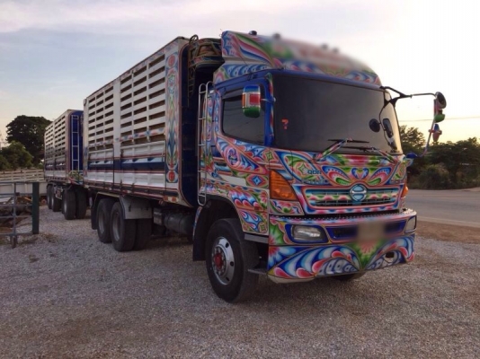 ขายรถพ่วง Hino เครื่อง 344 แรง ปี 55 กระบะดัมพ์แม่ลูก อู่ซีทีทรัค ลูก 3 เพลาแท้