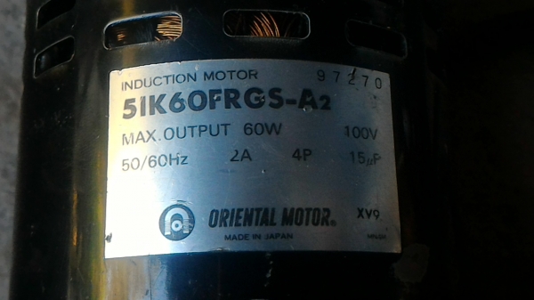 มอเตอร์เกียร์ทด ORIENTAL ขนาด 60 W. อัตราที่ 12.5  : 1 ทดแล้วหมุนที่ 112 รอบต่อนาทีแรงบิดสูง แกนเพลา 15 มม.