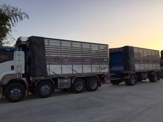 ขายดาวน์รถบรรทุก 24 ล้อพ่วงแม่ลูกดัมพ์มิเนียมคอกเกษตร ISUZU DECA 360 แรงม้าปี 2556 ลูกพ่วงอู่เบิ้มการช่าง 3 เพลา ขายดาวน์ 800000