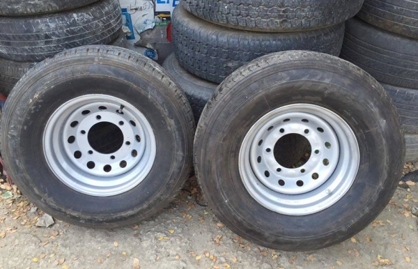 กระทะบรรทุก1คู่พร้อมยางMichelin ดอกเต็ม