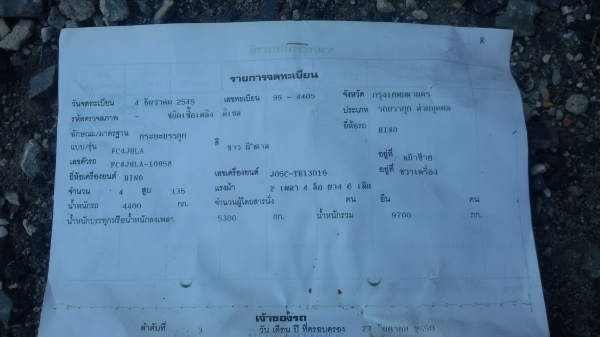 HINO.FCสมอทองปี.45เครื่องJO5Cโบว์.เครื่องดีครัชซีสวย.เดิมๆบางๆ. HINO.FCสมอทองปี.45เครื่องJO5Cโบว์.เครื่องดีครัชซีสวย.เดิมๆบางๆ.