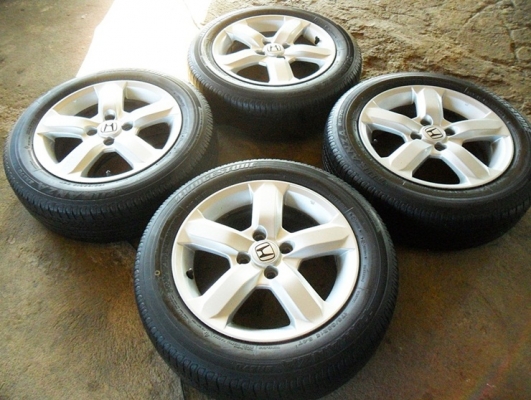 แม็กขอบ15แท้ - 4รู100สภาพสวย+ยางบริดสโตน175-65-R15(4ล้อ4,500)