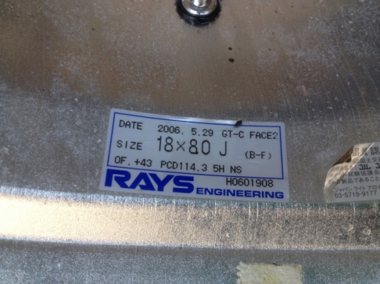 ล้อแท้ VORK GTC 18หน้า8หลัง9อ๊อฟ43หลัง44 5รู114สีเดิมญี่ปุ่นสภาพตามรูป