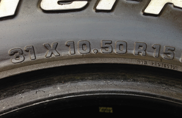 ยาง All BF Goodrich 31 10.5 R15 พร้อมใช้งาน ราคาไม่แพง