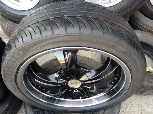 ขายล้อLENSO 17 4รู100 กว้าง7 ET38 พร้อมยาง 4 ล้อ