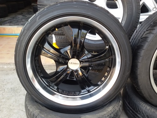 ขายล้อLENSO 17 4รู100 กว้าง7 ET38 พร้อมยาง 4 ล้อ