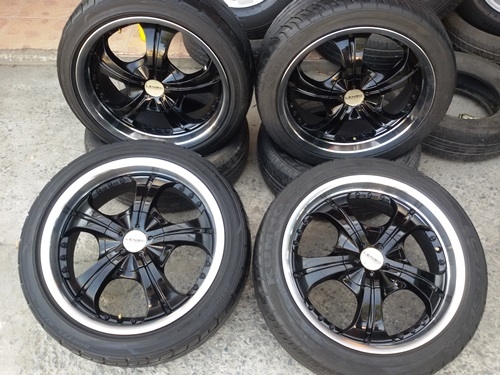 ขายล้อLENSO 17 4รู100 กว้าง7 ET38 พร้อมยาง 4 ล้อ