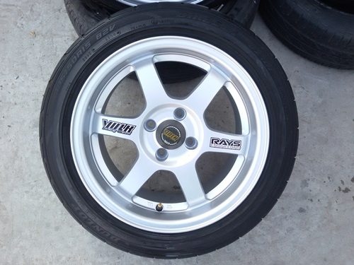 ขายล้อ TE37 ขอบ15 4รู100 กว้าง8 ET28 พร้อมยาง 4 ล้อ