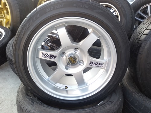 ขายล้อ TE37 ขอบ15 4รู100 กว้าง8 ET28 พร้อมยาง 4 ล้อ