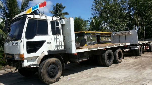 ขายรถบรรทุก 18 ล้อแม่ลูกพื้นเรียบ MITSUBISHI FN527MA 195 แรงม้า ลูกพื้นเรียบ 2 เพลา ราคา 730000