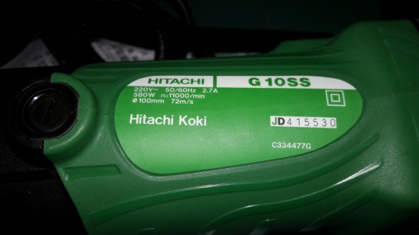ขายหินเจียรไฟฟ้าHITACHI G-10SS ขนาด4" ใหม่แถมใบเจียร1ใบตัด1ใบ
