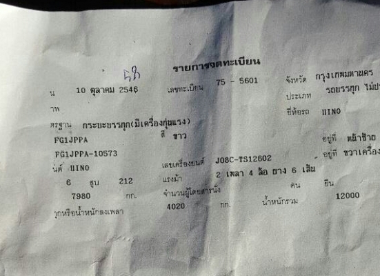 หกล้อ ฮีโน่ FG1JPPA 212ปี46 ติดเครน 4.8 ตัน ยาว 7.20ม สภาพดีสวยพร้อมใช้ ทะเบียนพร้อมโอน ราคา 1,150,000บ ต่อรองได้