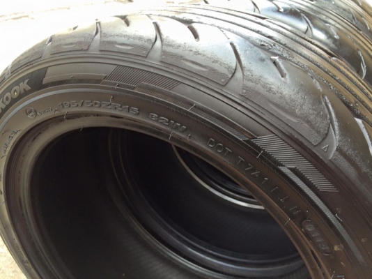 #ยางซิ่ง_กึงซอฟหนึบๆ195/50/15 ปี12 hankook R-s2 (ชุด4เส้น) ขาย 5,700.฿*ดอกเยอะ เต็มสวย ไม่มีกินข้าง