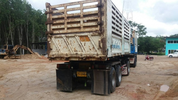 ขายรถบรรทุก 22 ล้อพ่วงแม่ลูกดัมพ์ HINO MEGA 380 แรงม้าปี 2554 ลูกพ่วงสามมิตร 3 เพลา ราคา 2500000