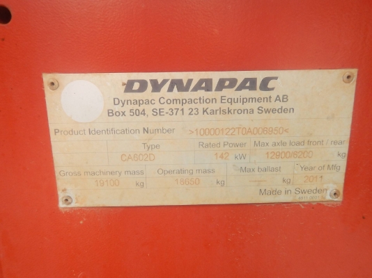 รถบดถนน 2011 DYNAPAC CA602D Vibratory Roller