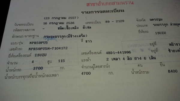 ขายรถ อีซูซุ NPR รถห้าง 115 แรงม้า ยาว 5.5 ราคา 350000 บาท รถบรรทุกวัว พื้นสแตนเลส