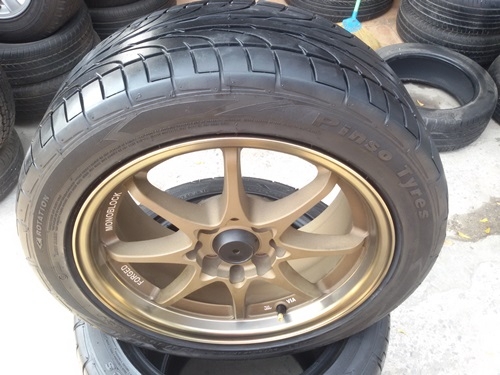 ขายล้อใหม่CE28 +ยางเปอร์เช็น ขอบ15 4รู100-114 กว้าง7  4  ล้อ