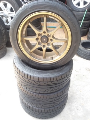 ขายล้อใหม่CE28 +ยางเปอร์เช็น ขอบ15 4รู100-114 กว้าง7  4  ล้อ