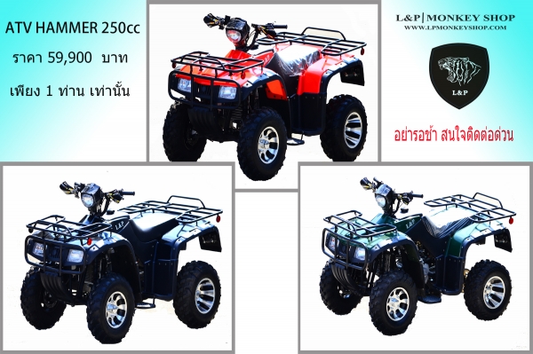 #จัดโปโมชั่นต้อนรับปีใหม่ 2016.ยิ่งใหญ่ รุ่นใหม่ ขนาด ใหญ่ รุ่นใหม่ล่าสุด ATV HAMMER 250cc หม้อน้ำ