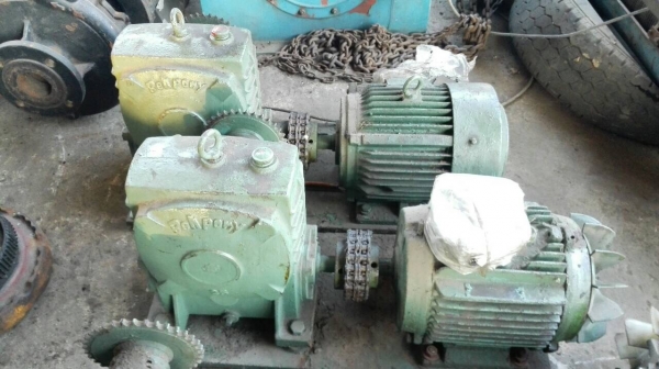 Sell>> ชุดเกียร์ส่งกำลัง ‪#&lrm;Bellpony‬ Made in Japan เบอร์ 100 ทด 1:10 สภาพเหมือนใหม่ ใช้งานมาน้อย ชนมอเตอร์ 5 HP. 380V.