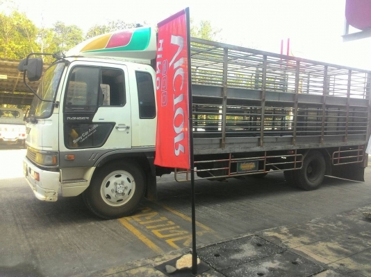 หกล้อ ฮีโน่ FD2H195ช่วงยาว7.20.กะบะสะแตนเรส บรรทุกหมู แบบ2ชั้นท้ายลิฟ สภาพดีพร้อมใช้ ทะเบียนพร้อมโอน