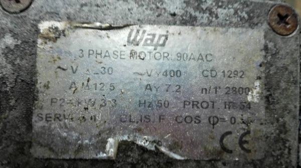 ====== Sold Out!! ======  ปั้มฉีดน้ำแรงดันสูง WAP แรงดัน 200 BAR. ใช้ไฟ 380V. สภาพสวยพร้อมใช้งาน.