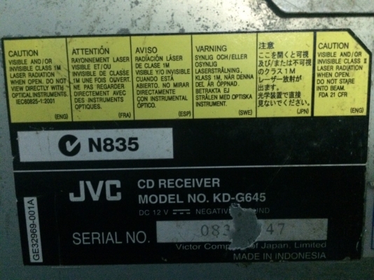 JVC KD-G645 USB MP3 CD AUX FMคลื่นไทย ปรีเอ้า2ชุด ไม่เคยแกะเครื่อง เครื่องศูนย์ไทย มือ2