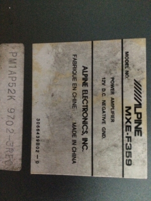 Power Amp Alpine MXE-F359 50W x 4CH ขนาดเท่าฝ่ามือ มือ2 ญี่ปุ่น