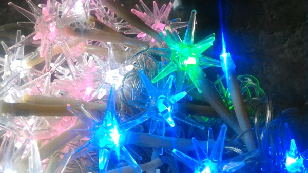 ชุดหลอดไฟประดับเทศกาลแบบ LED มีปลอกเป็นรูปดอก ไฟเปลี่้ยนสีและรูปแบบได้