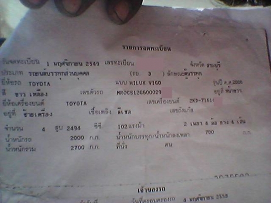 รถกระบะตู้เย็น TOYOTA HILUX VIGO ปีจดทะเบียน 2549