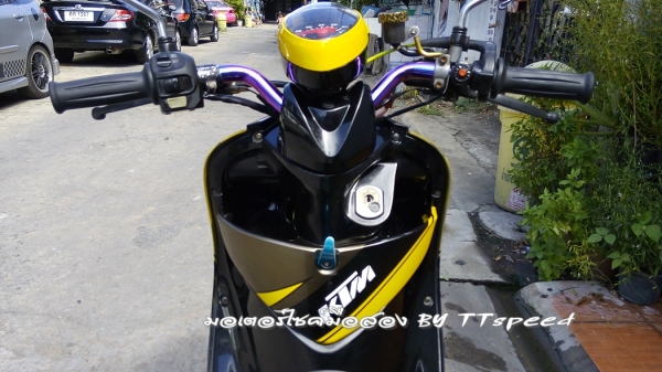 Yamaha Fino ชุดสีลายสั่งทำ ล้อแม็ก เคฟล่าหลายชิ้น