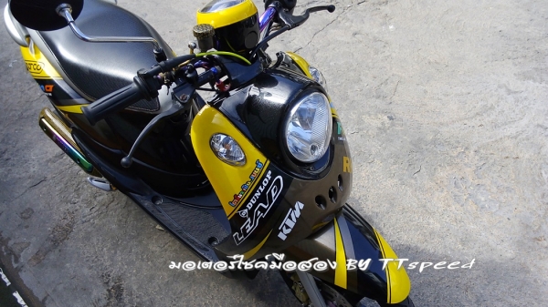 Yamaha Fino ชุดสีลายสั่งทำ ล้อแม็ก เคฟล่าหลายชิ้น