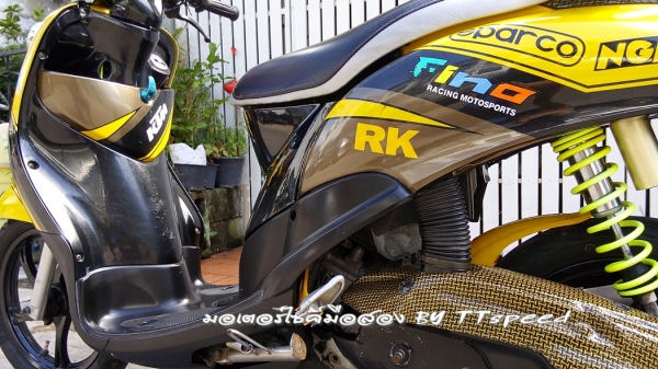 Yamaha Fino ชุดสีลายสั่งทำ ล้อแม็ก เคฟล่าหลายชิ้น