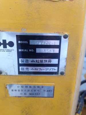 ขาย รถตักเอวอ่อนKOMATSU wa20-1 ตักได้ 1 คิว